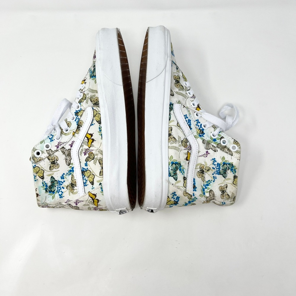 Vans Sk8-Hi Butterfly Floral White High Top Sneakers Mens Size 8 Womens 9.5 - Picture 6 of 14